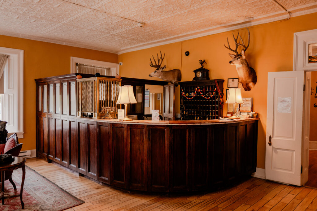 Historic Front Desk Counter & Taxidermy Mounts — Cimarron, New Mexico (2026)