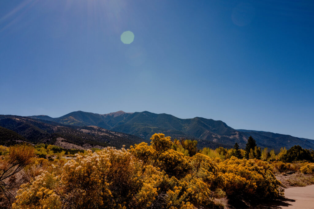 Golden High-Desert Scrub & Sangre de Cristo Foothills — Great Sand Dunes National Park, Colorado (2026)